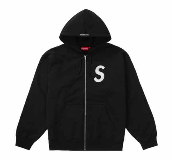 Supreme S Logo Zip Up Black