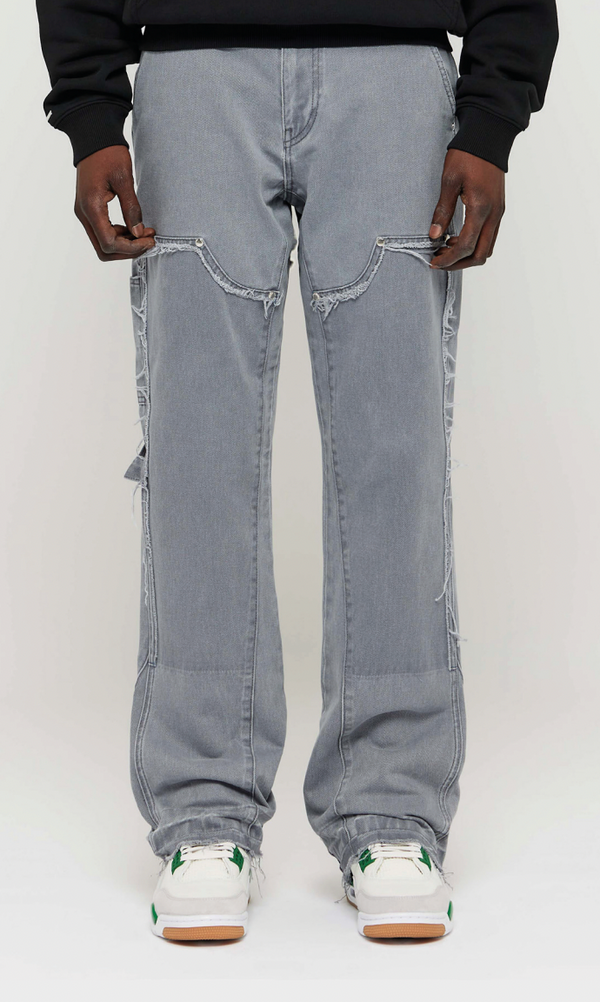 85 Cutted Flared Jeans asphalt grey