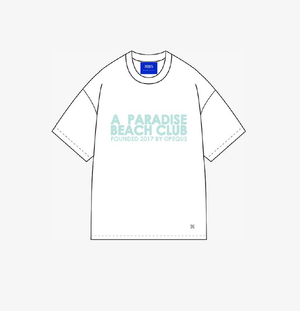 Pequs A Paradise Beach Club Front Logo T-Shirt white