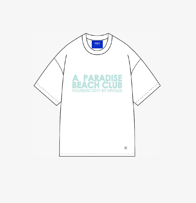 Pequs A Paradise Beach Club Front Logo T-Shirt white