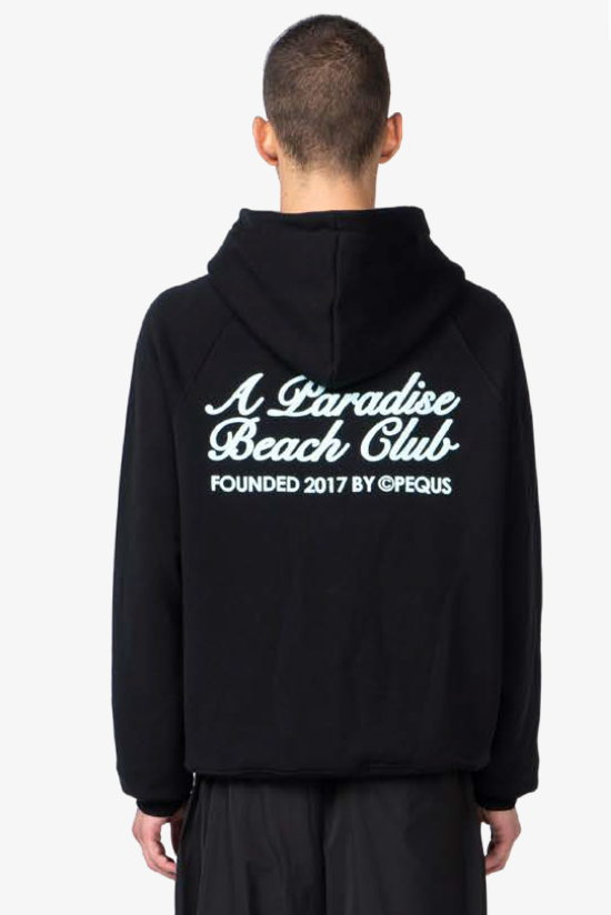 Pequs A Paradise Beach Club Back Logo Zip-Hoodie black