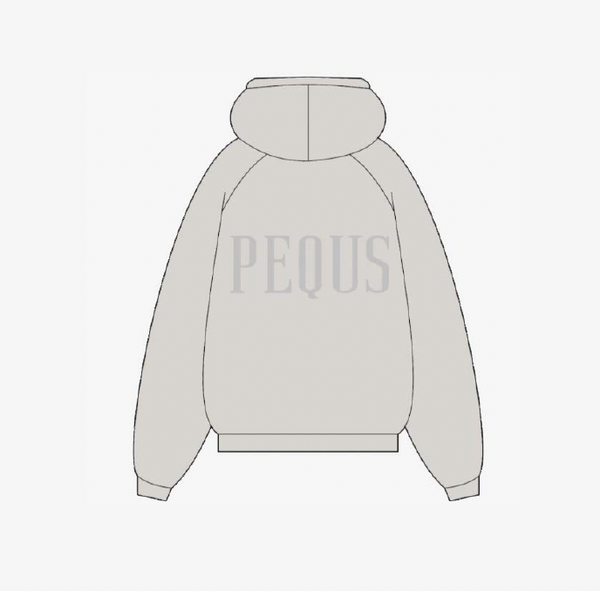 Pequs Debossed Logo Zip-Hoodie white sand