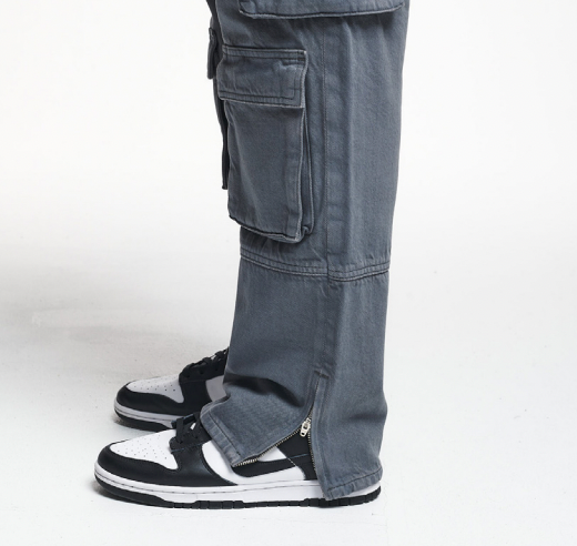 2Y STUDIOS Neo Ankle Zip Cargo Pants Grey