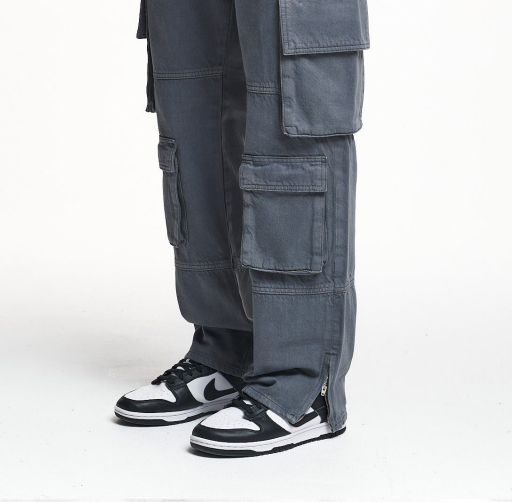 2Y STUDIOS Neo Ankle Zip Cargo Pants Grey