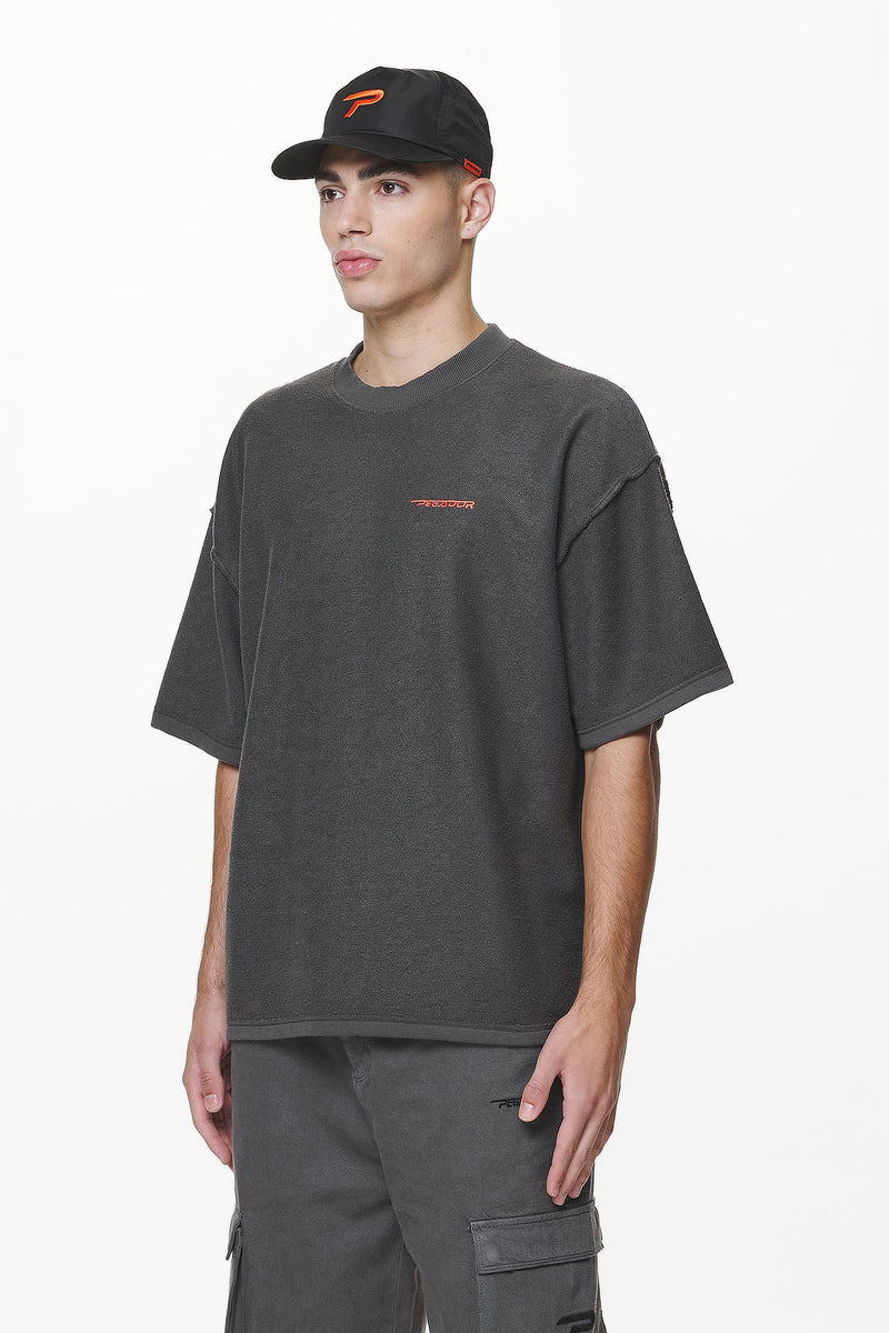 Pegador Wintor Inside Out Boxy Tee washed volcano grey
